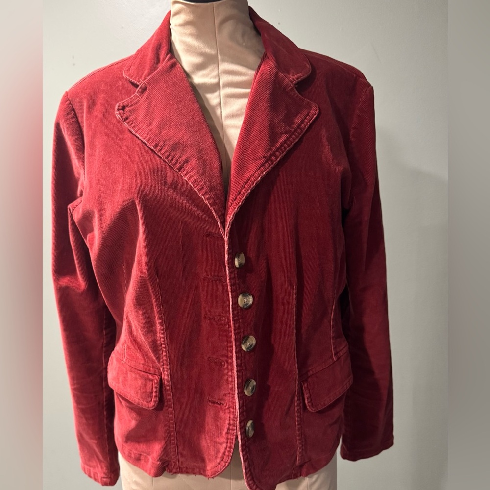 St. John's Bay Women's Scarlet Corduroy Blazer